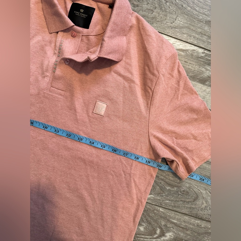 RARE RABBIT LUXURY EDITION MELANGE COTTON POLO GAMOR DUSKY PINK SIZE MEDIUM LOGO - Picture 6 of 9